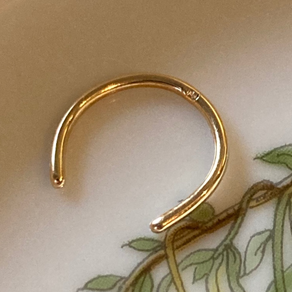solid 14k gold 18 gauge 9 mm septum piercing retainer horseshoe horn ring